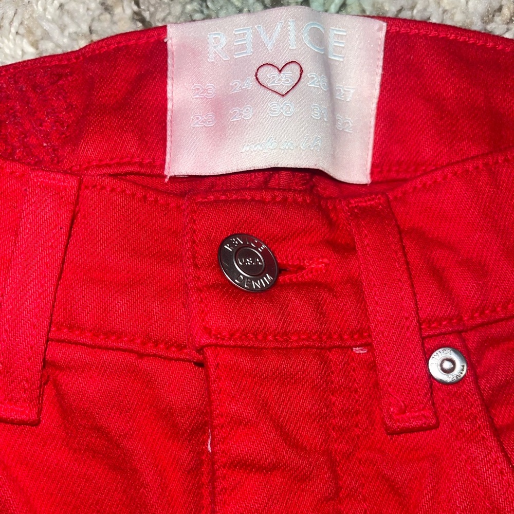 Red revice 70s flare stare jeans